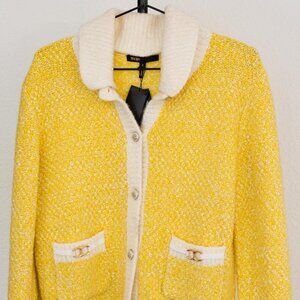 Women's Button-Up Sweater Yellow Maje NWT